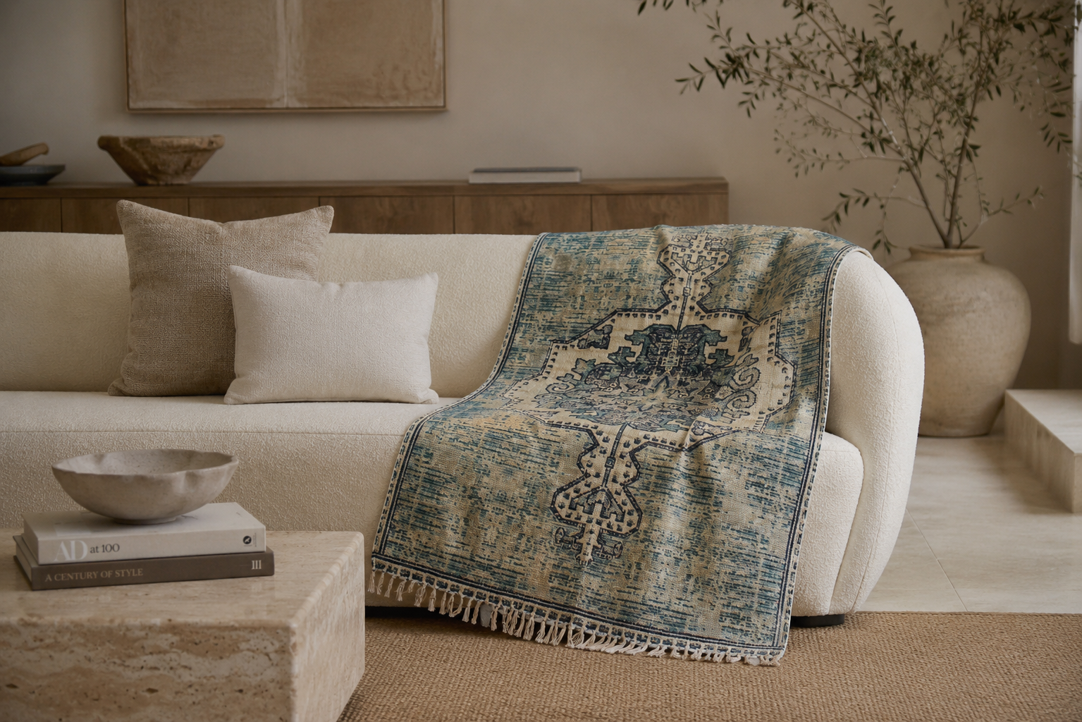 Jaipuri Digital Printed Cotton Sofa Throws