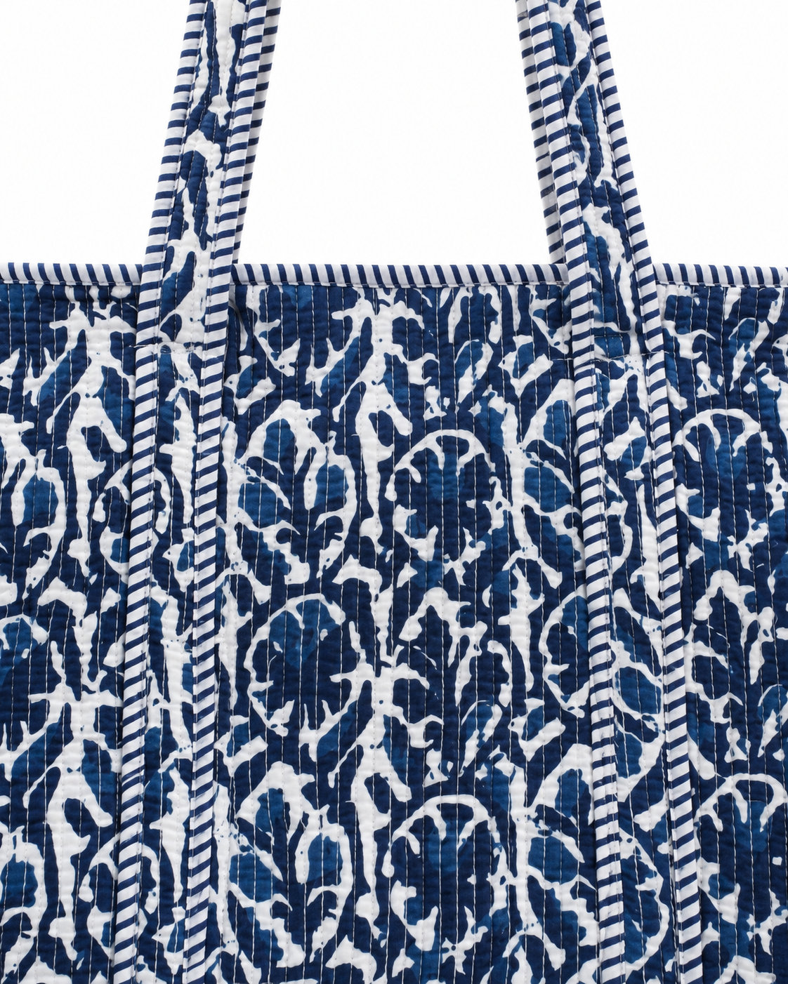 Hand Block Printed Cotton Quilted Tote Bag view 5