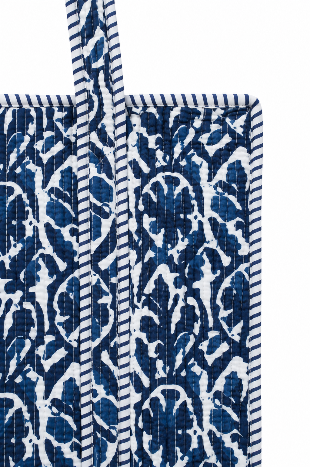 Hand Block Printed Cotton Quilted Tote Bag view 6