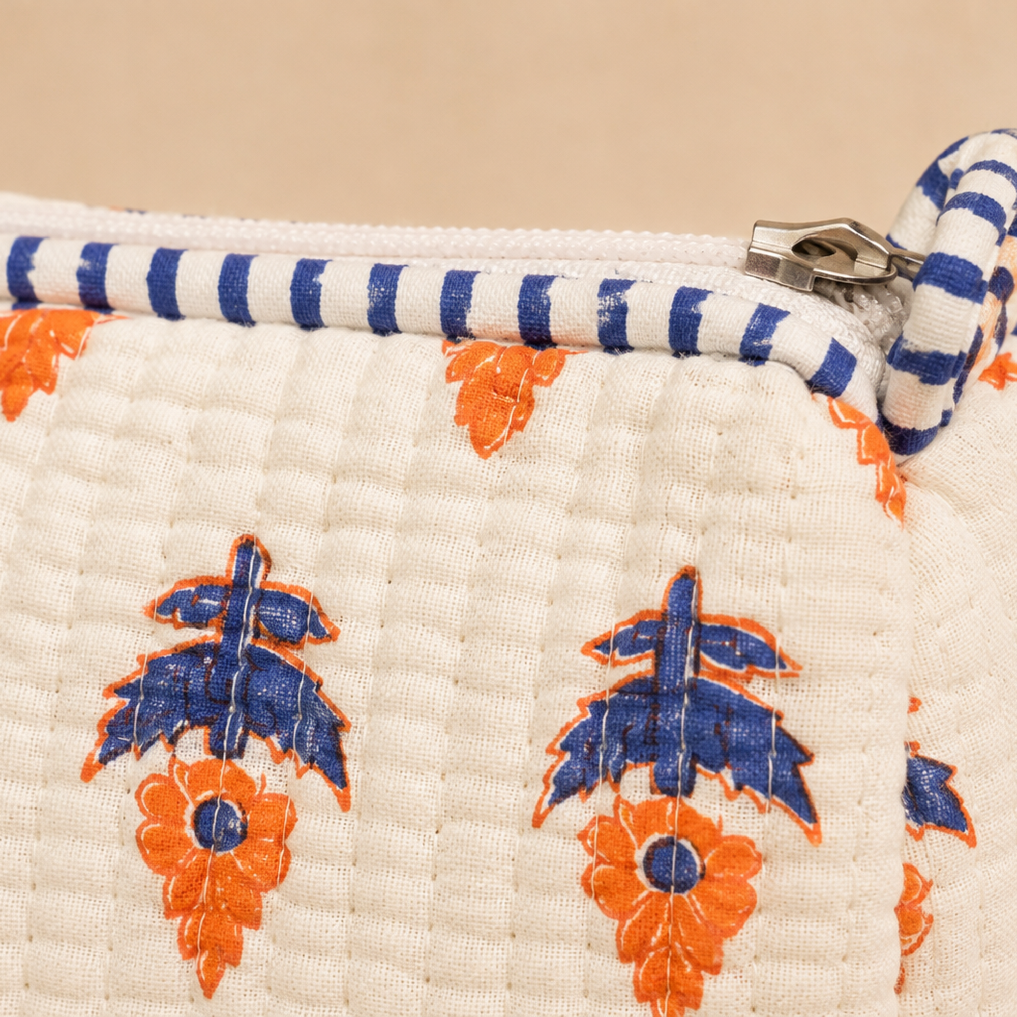 Hand Block Printed Cotton Quilted Pouches view 4