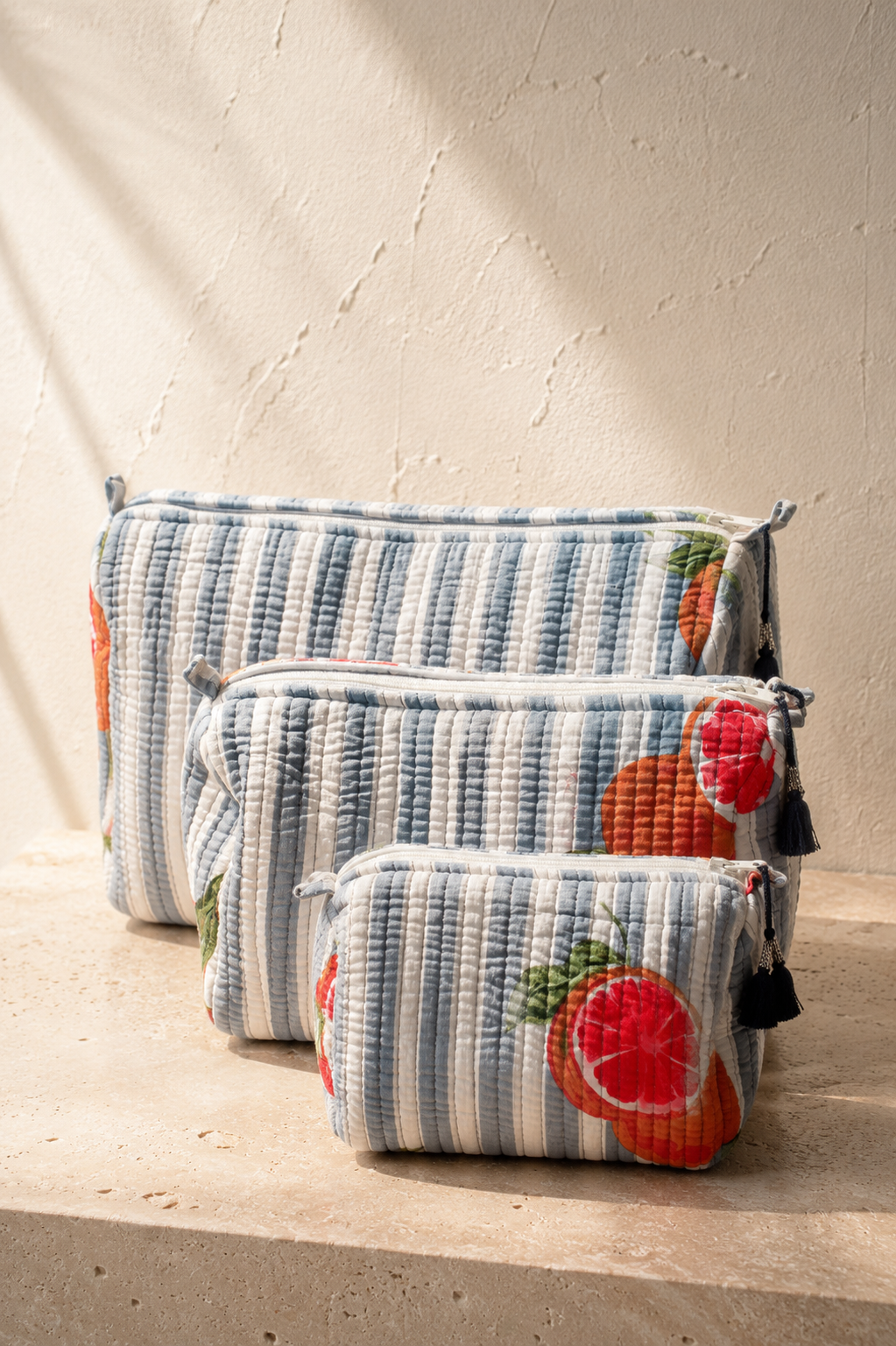 Hand Block Printed Cotton Quilted Pouches