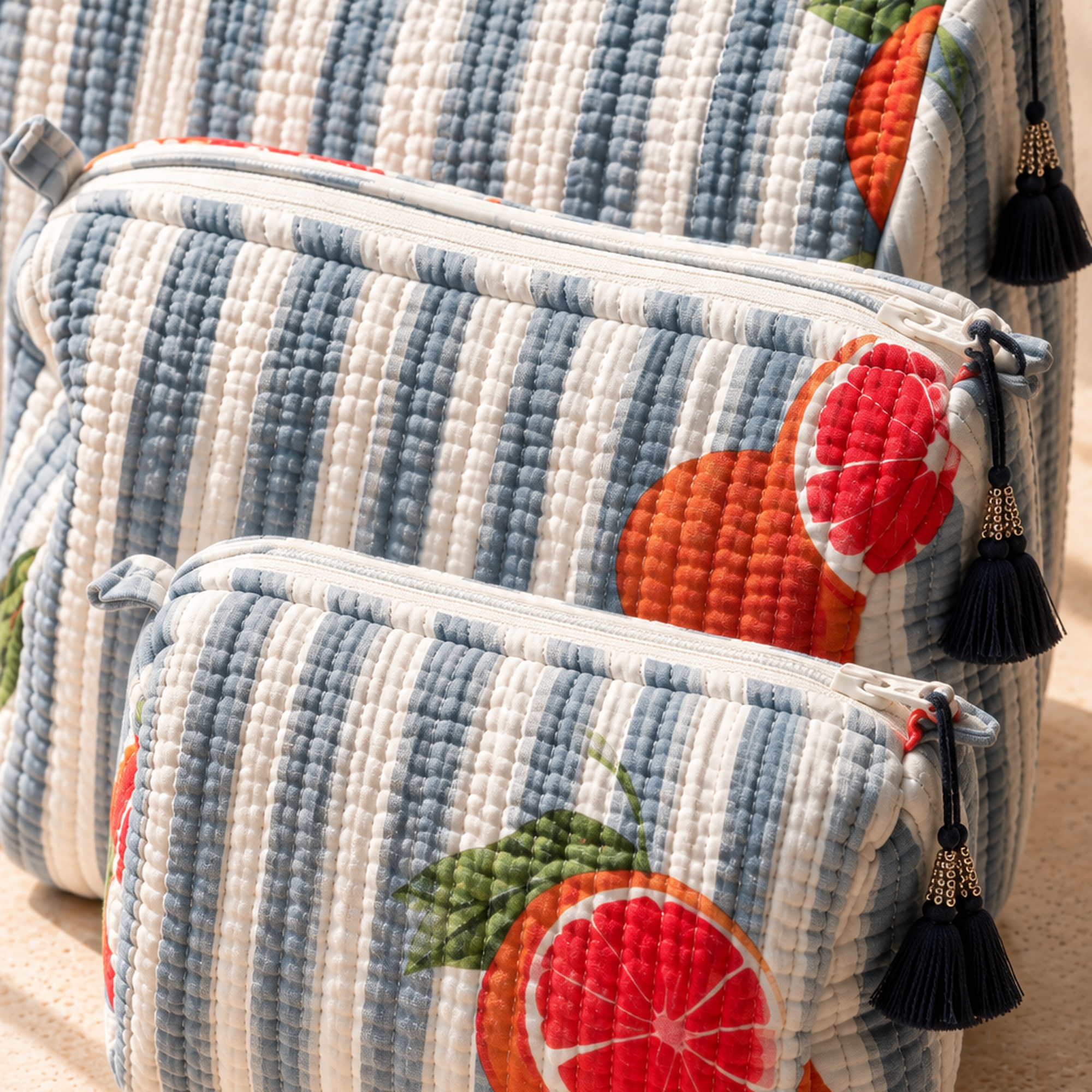Hand Block Printed Cotton Quilted Pouches view 4