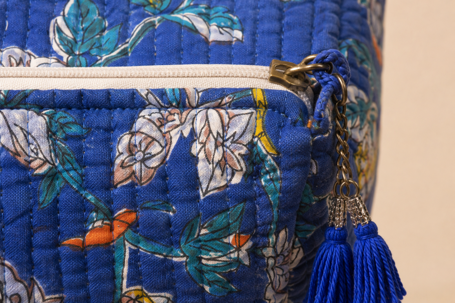 Hand Block Printed Cotton Quilted Pouches view 2