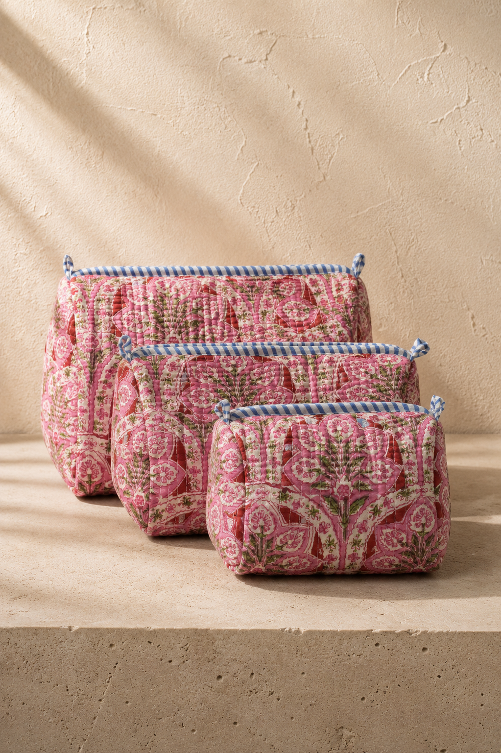 Hand Block Printed Cotton Quilted Pouches