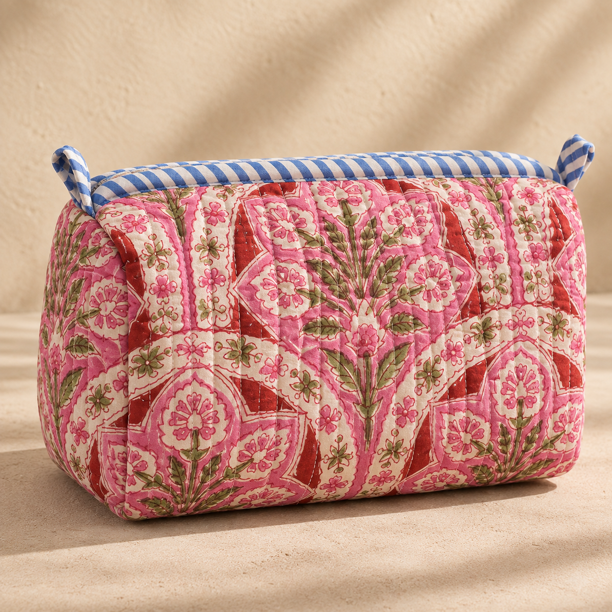 Hand Block Printed Cotton Quilted Pouches view 4
