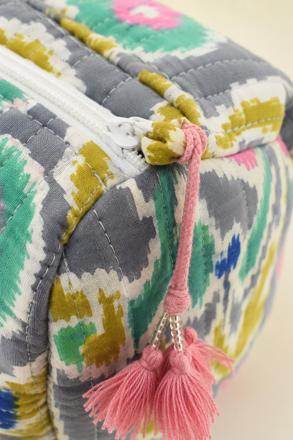 Hand Block Printed Cotton Quilted Pouches view 2