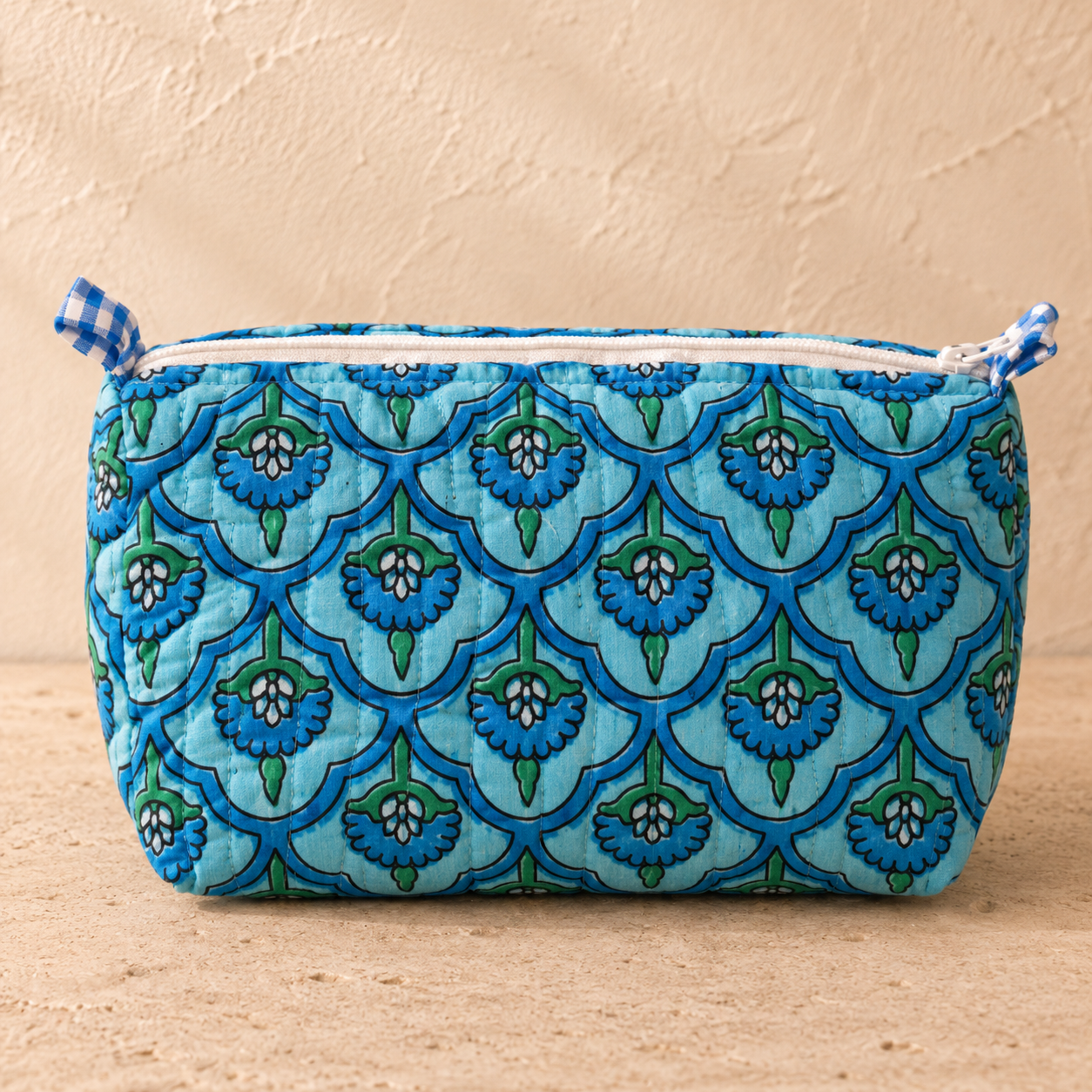 Hand Block Printed Cotton Quilted Pouches view 2