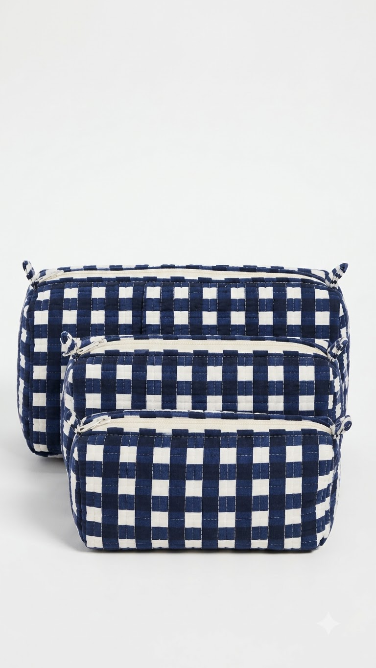 Hand Block Printed Cotton Quilted Pouches view 3