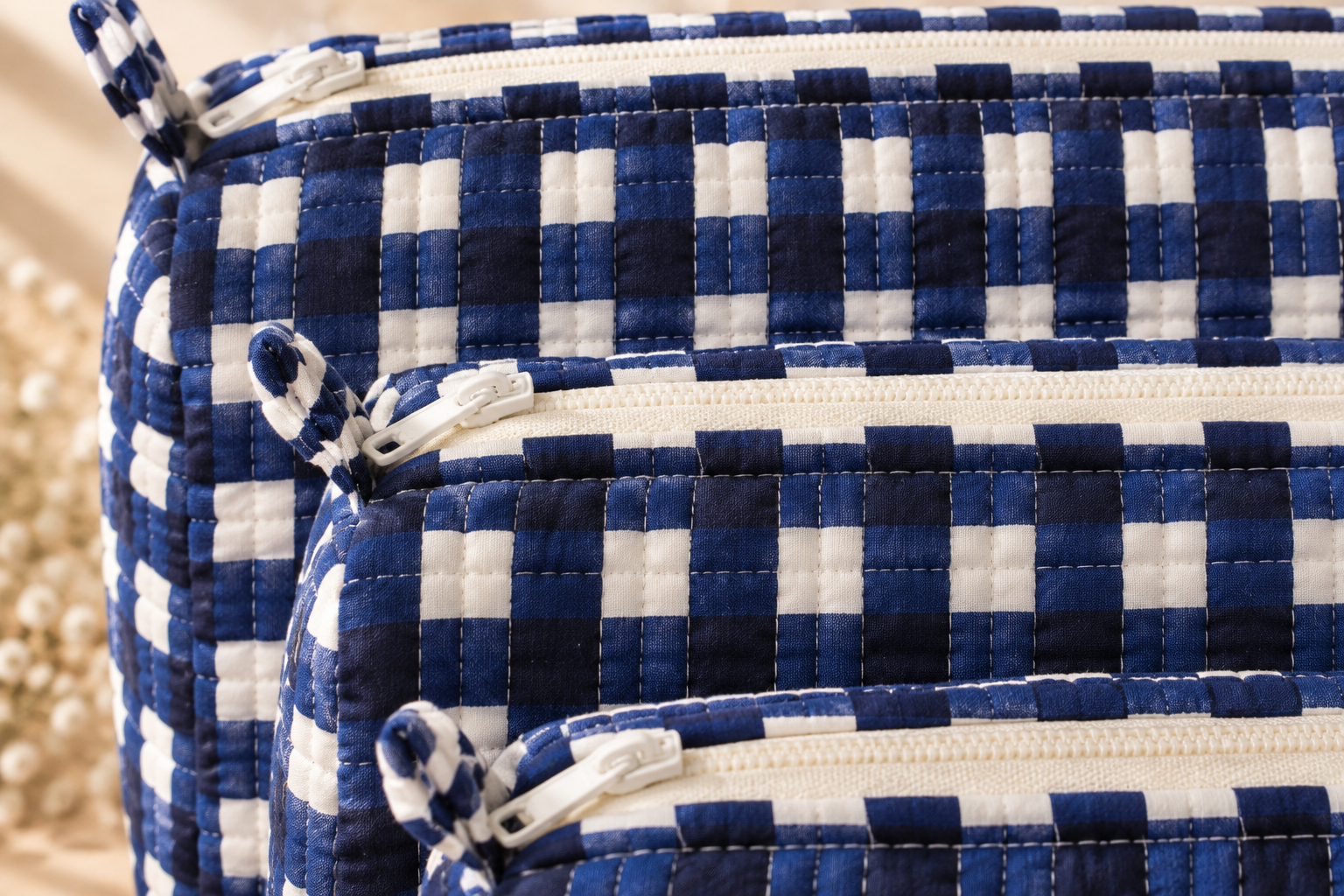 Hand Block Printed Cotton Quilted Pouches view 2
