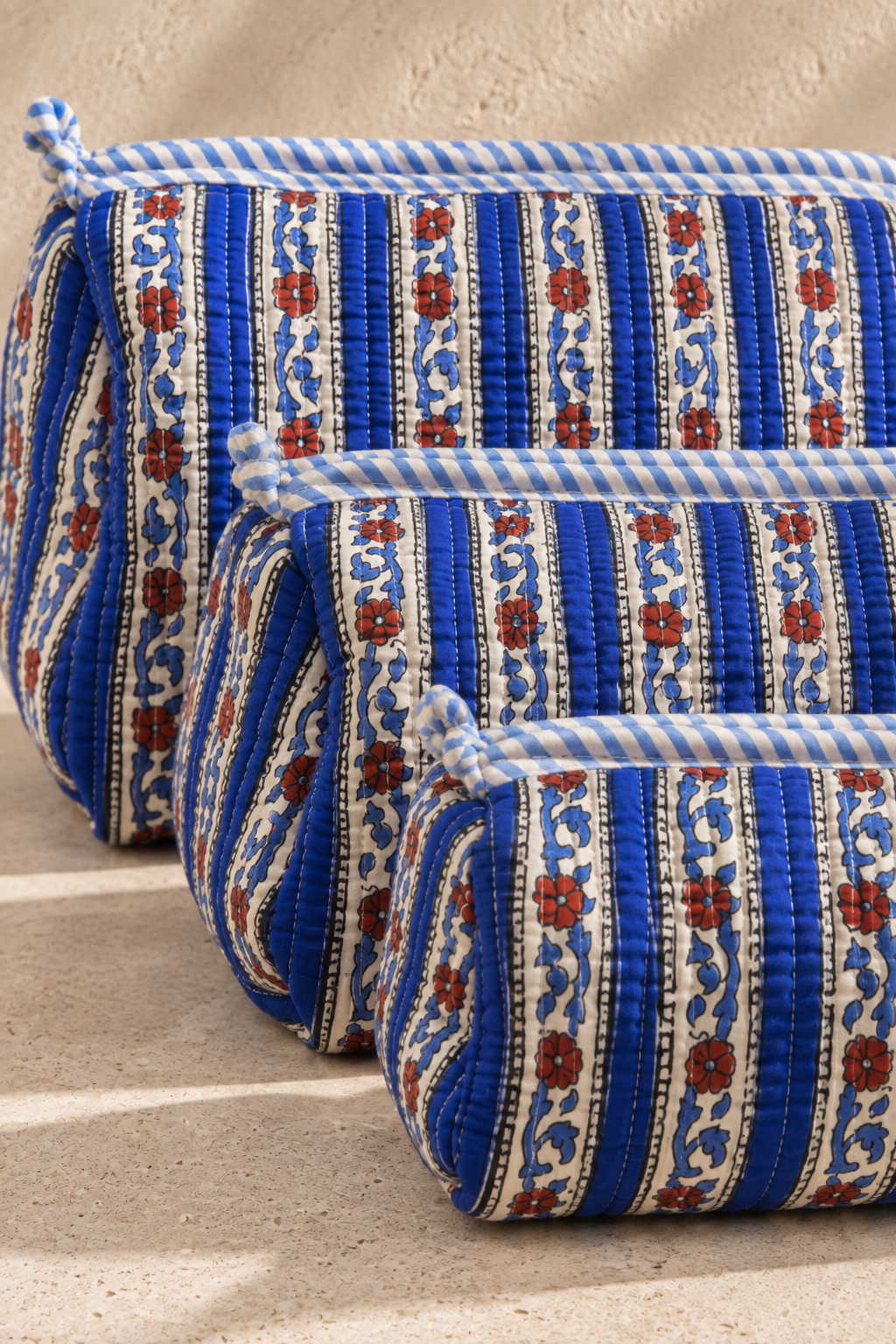 Hand Block Printed Cotton Quilted Pouches view 4