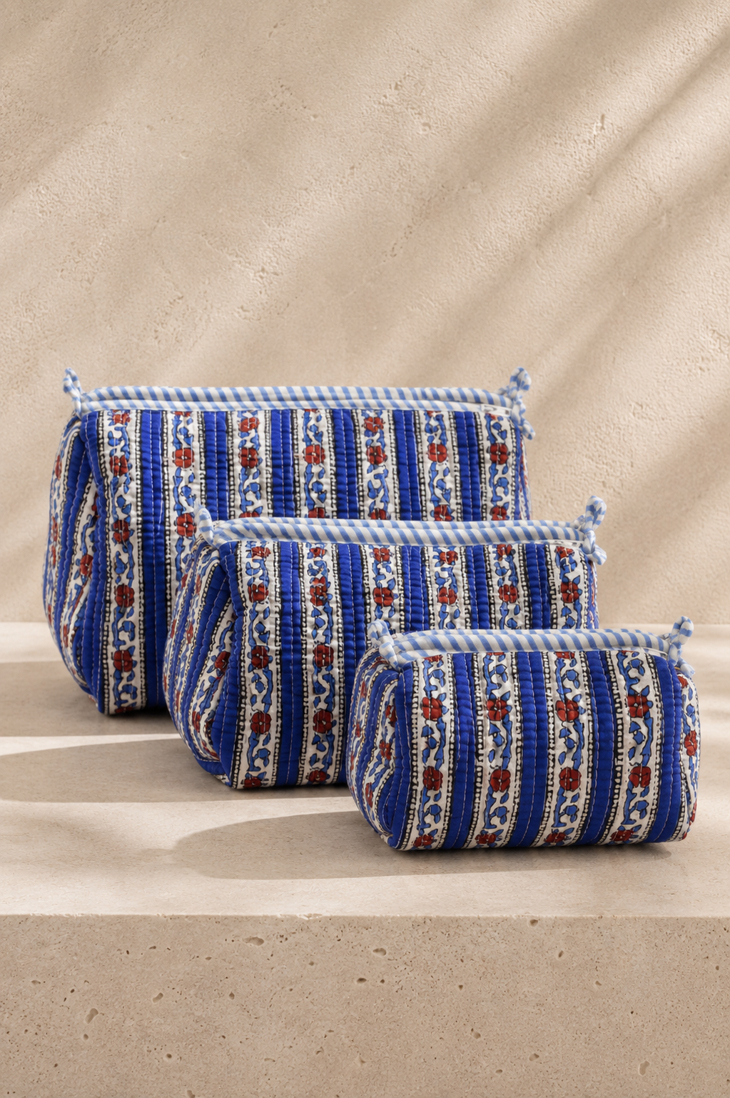 Hand Block Printed Cotton Quilted Pouches