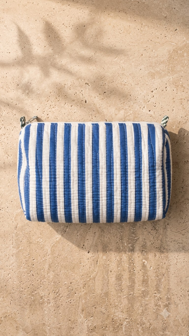 Hand Block Printed Cotton Quilted Pouches view 3