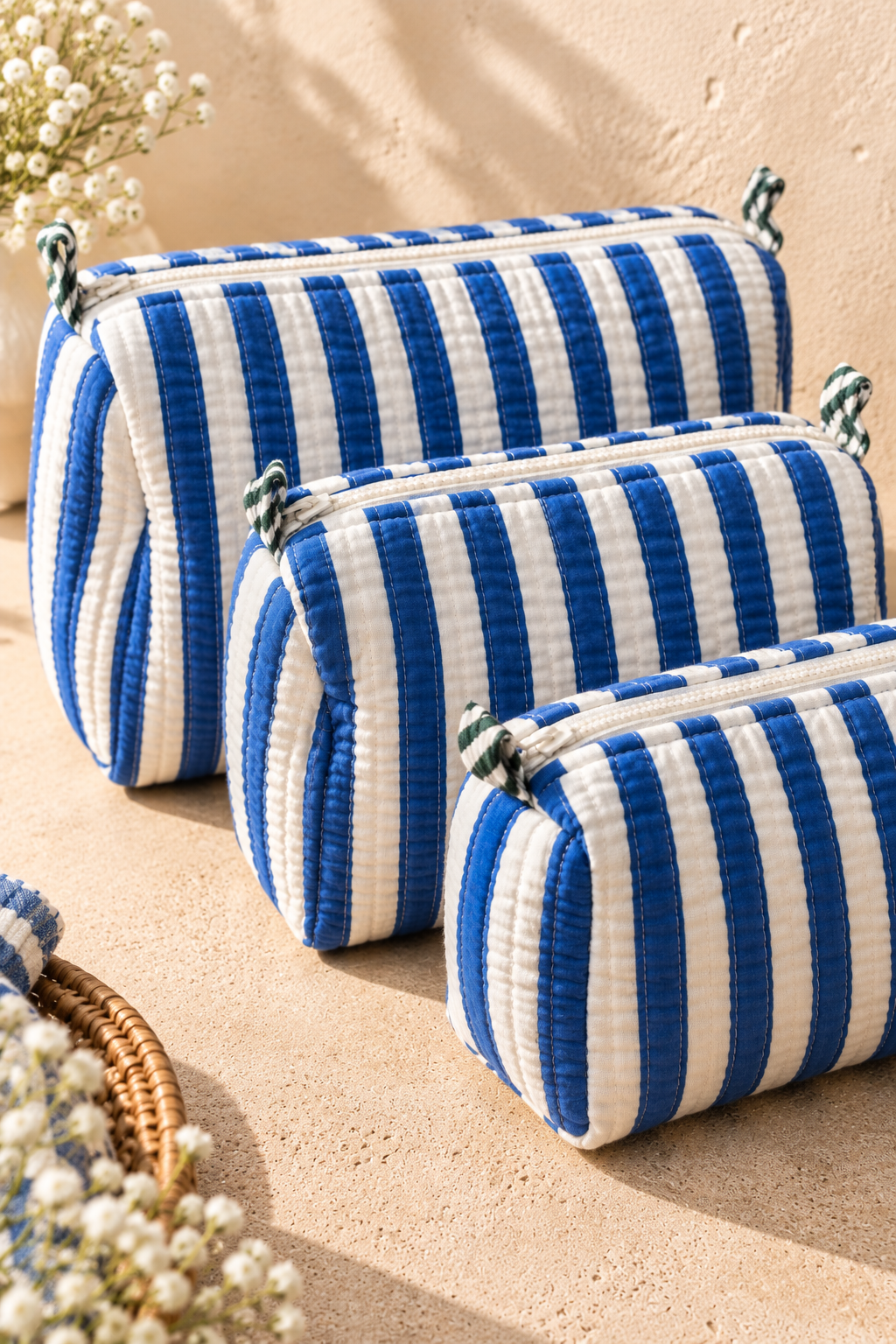 Hand Block Printed Cotton Quilted Pouches view 4