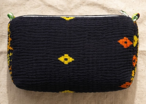 Hand Block Printed Cotton Quilted Pouches view 3