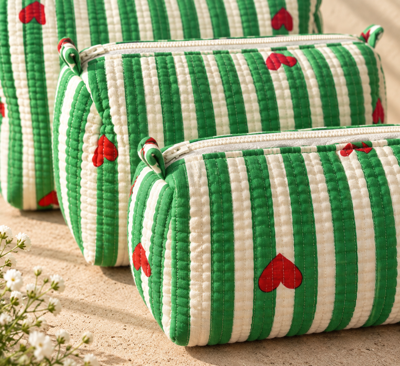 Hand Block Printed Cotton Quilted Pouches view 2