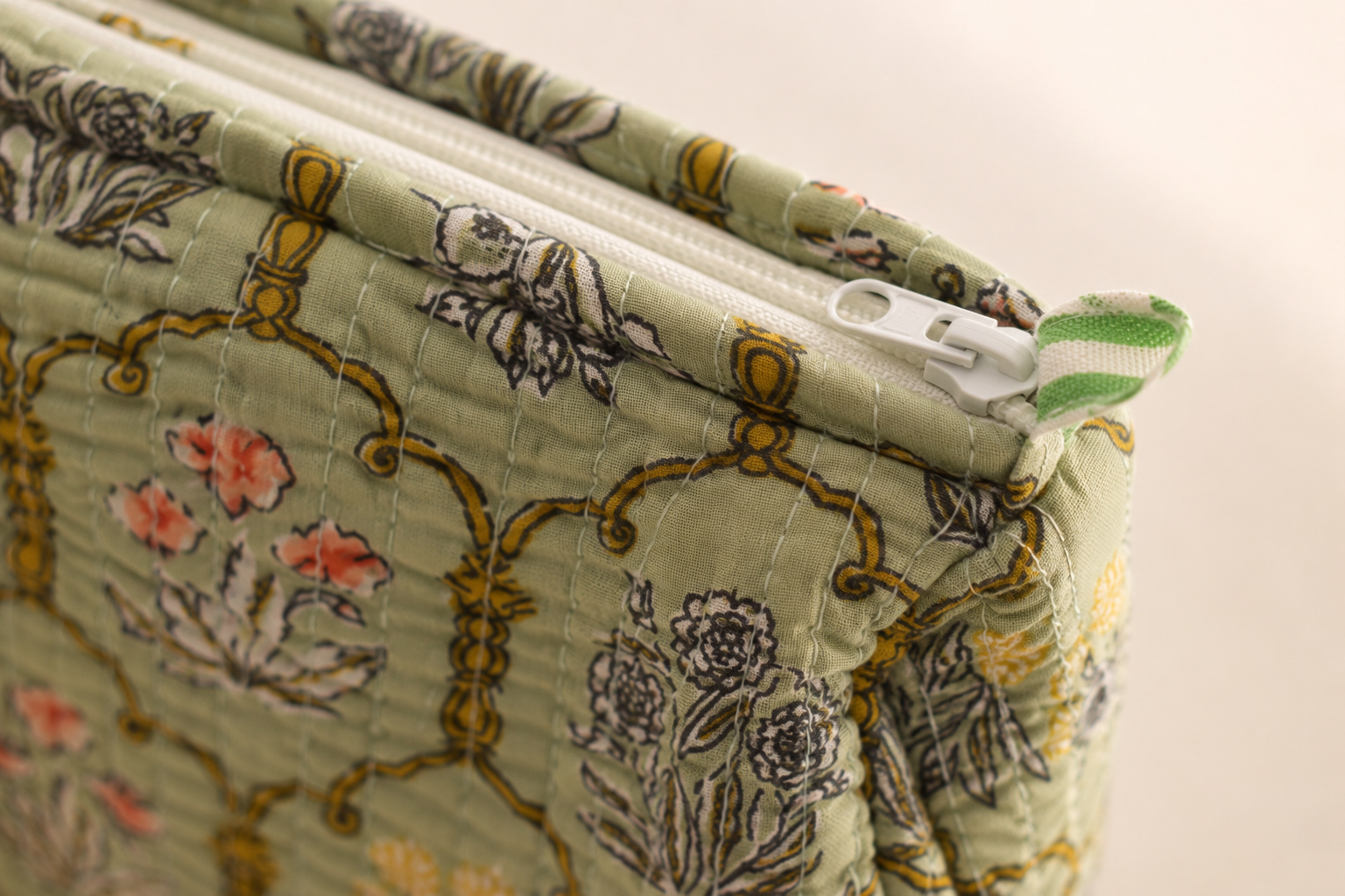 Hand Block Printed Cotton Quilted Pouches view 2