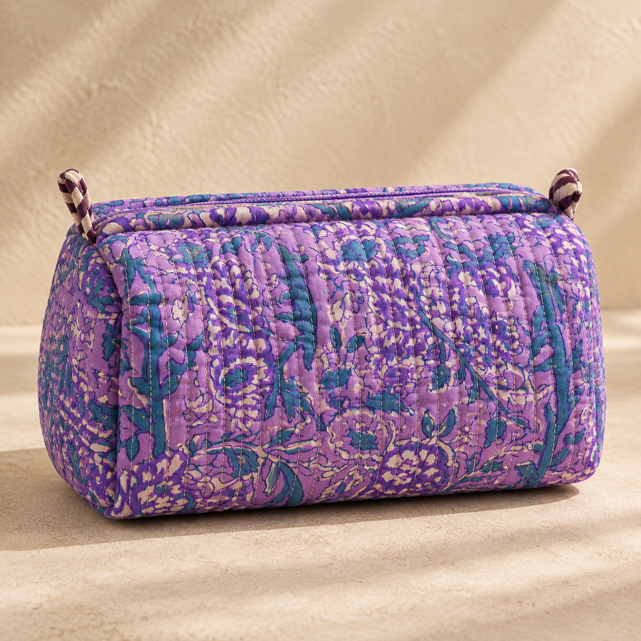 Hand Block Printed Cotton Quilted Pouches view 2