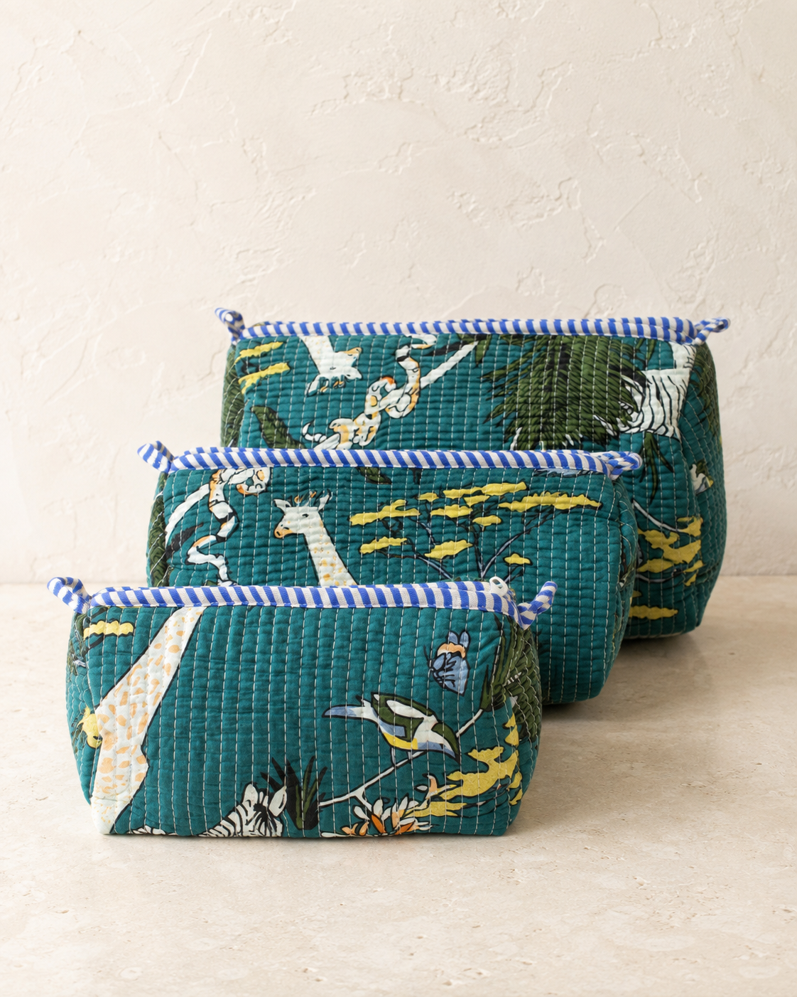 Hand Block Printed Cotton Quilted Pouches