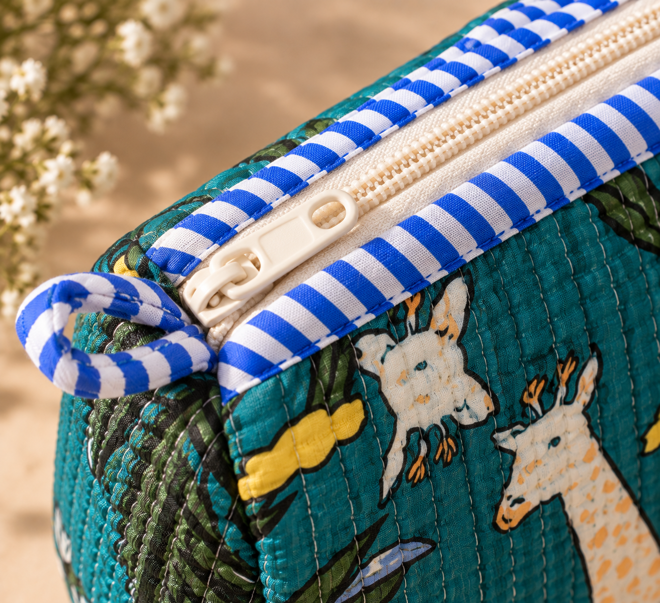 Hand Block Printed Cotton Quilted Pouches view 4