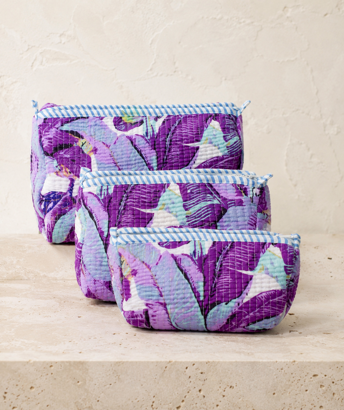 Hand Block Printed Cotton Quilted Pouches