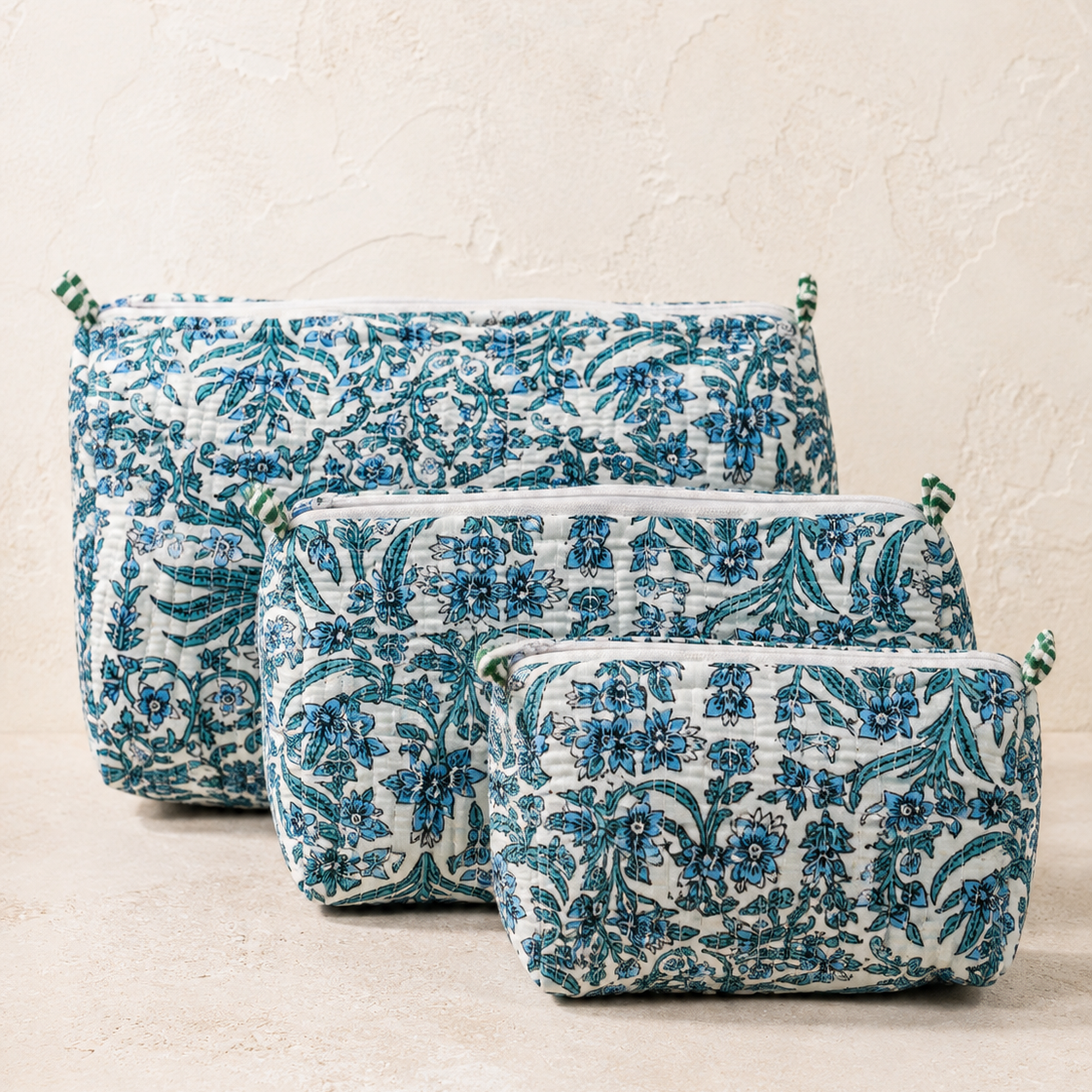 Hand Block Printed Cotton Quilted Pouches