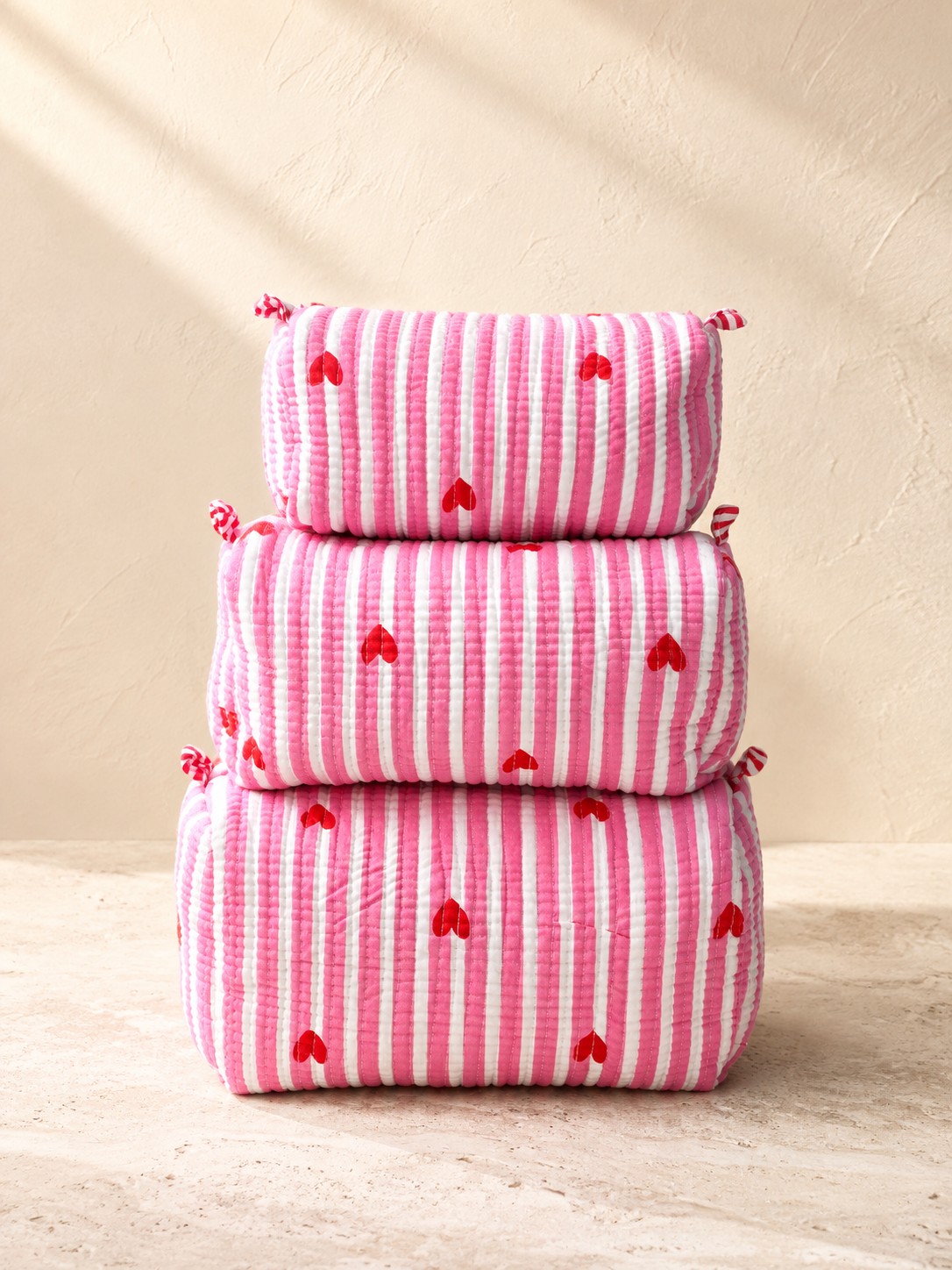 Hand Block Printed Cotton Quilted Tote Bag with Pouches ( Combo Set ) view 3