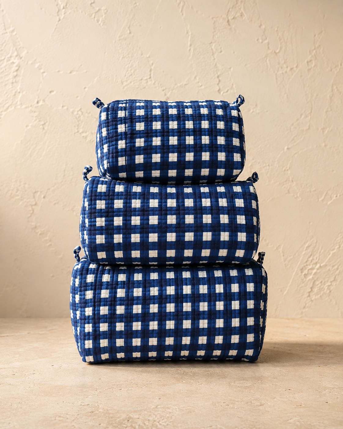 Hand Block Printed Cotton Quilted Tote Bag with Pouches ( Combo Set ) view 3