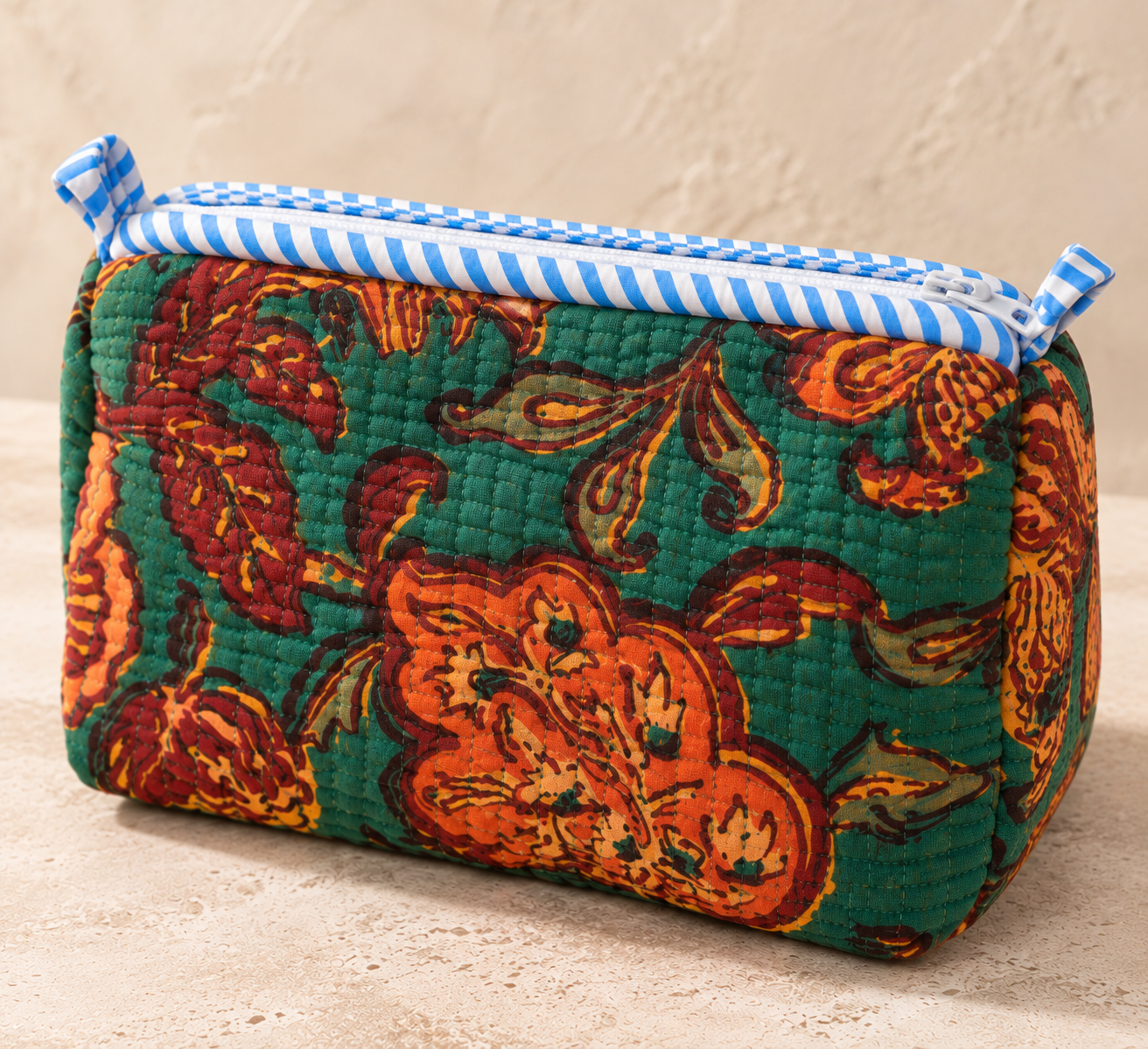 Hand Block Printed Cotton Quilted Pouches view 3