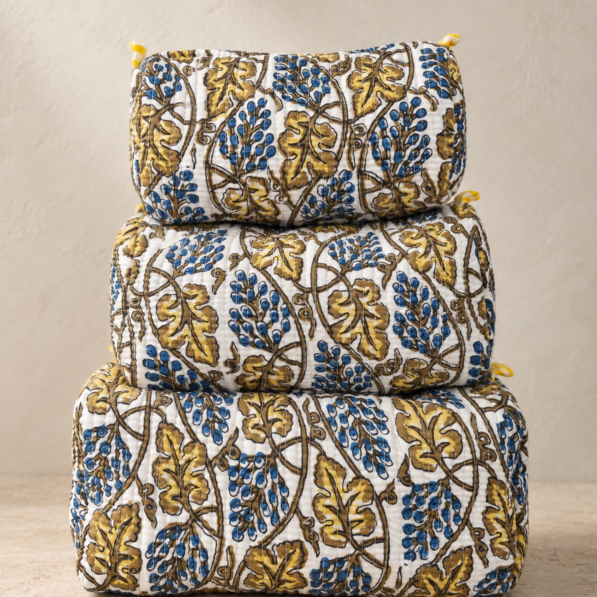 Hand Block Printed Cotton Quilted Pouches