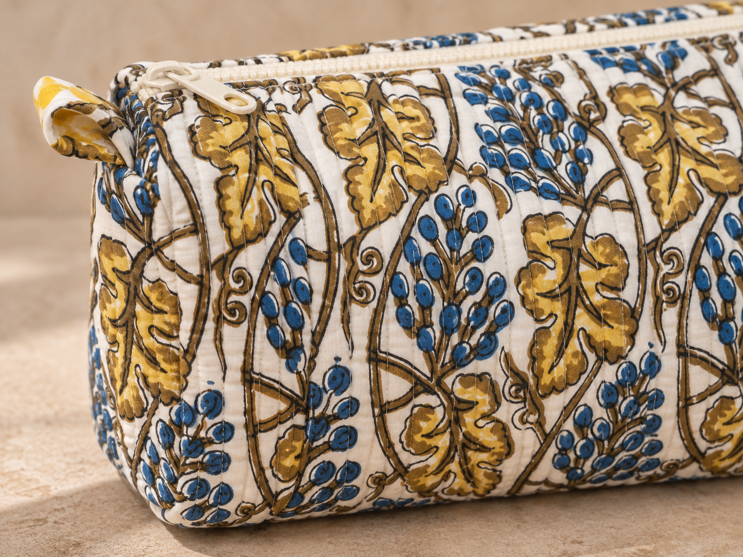 Hand Block Printed Cotton Quilted Pouches view 4