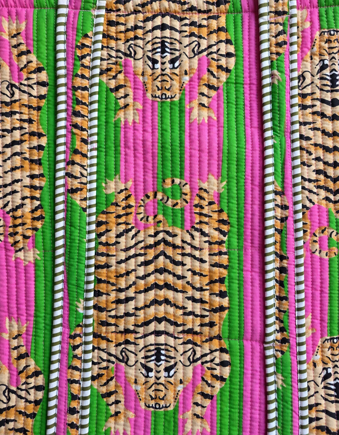 Hand Block Printed Cotton Quilted Tote Bag view 3