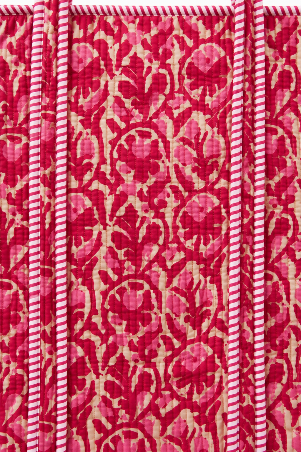 Hand Block Printed Cotton Quilted Tote Bag view 2