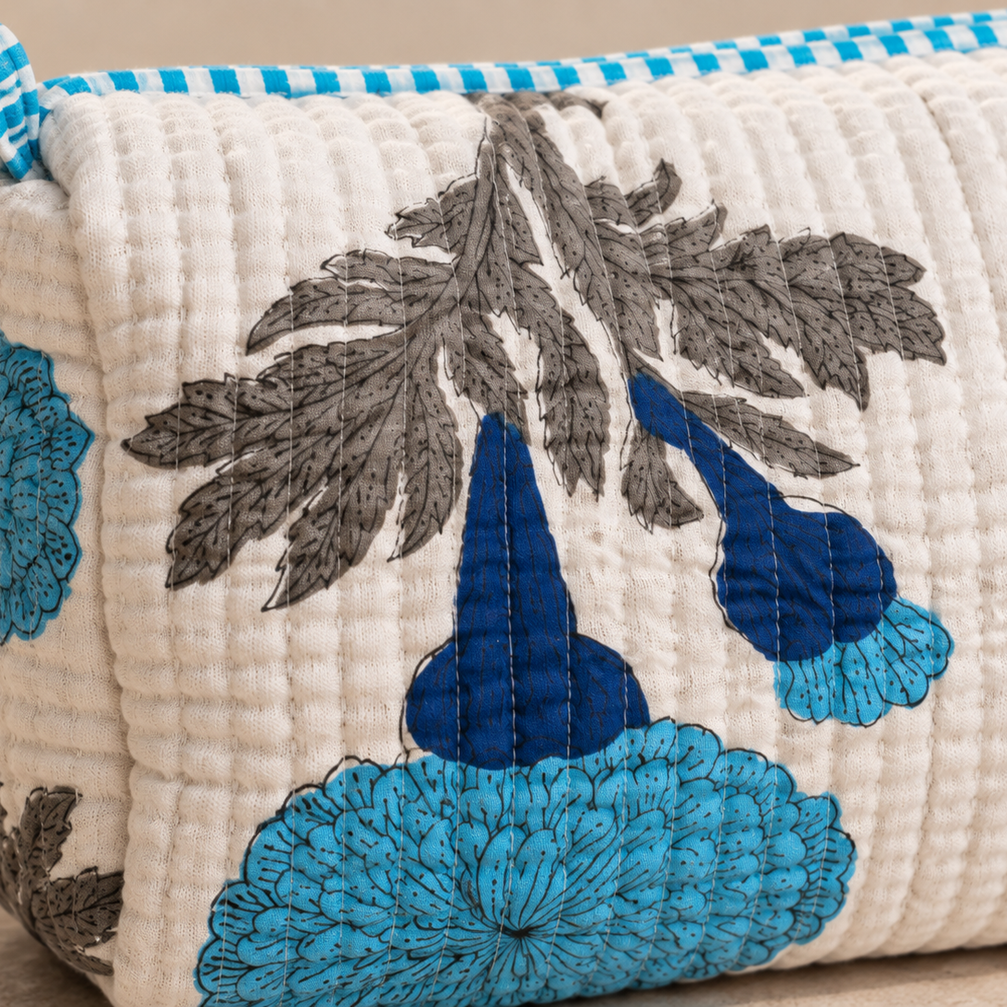 Hand Block Printed Cotton Quilted Pouches view 2