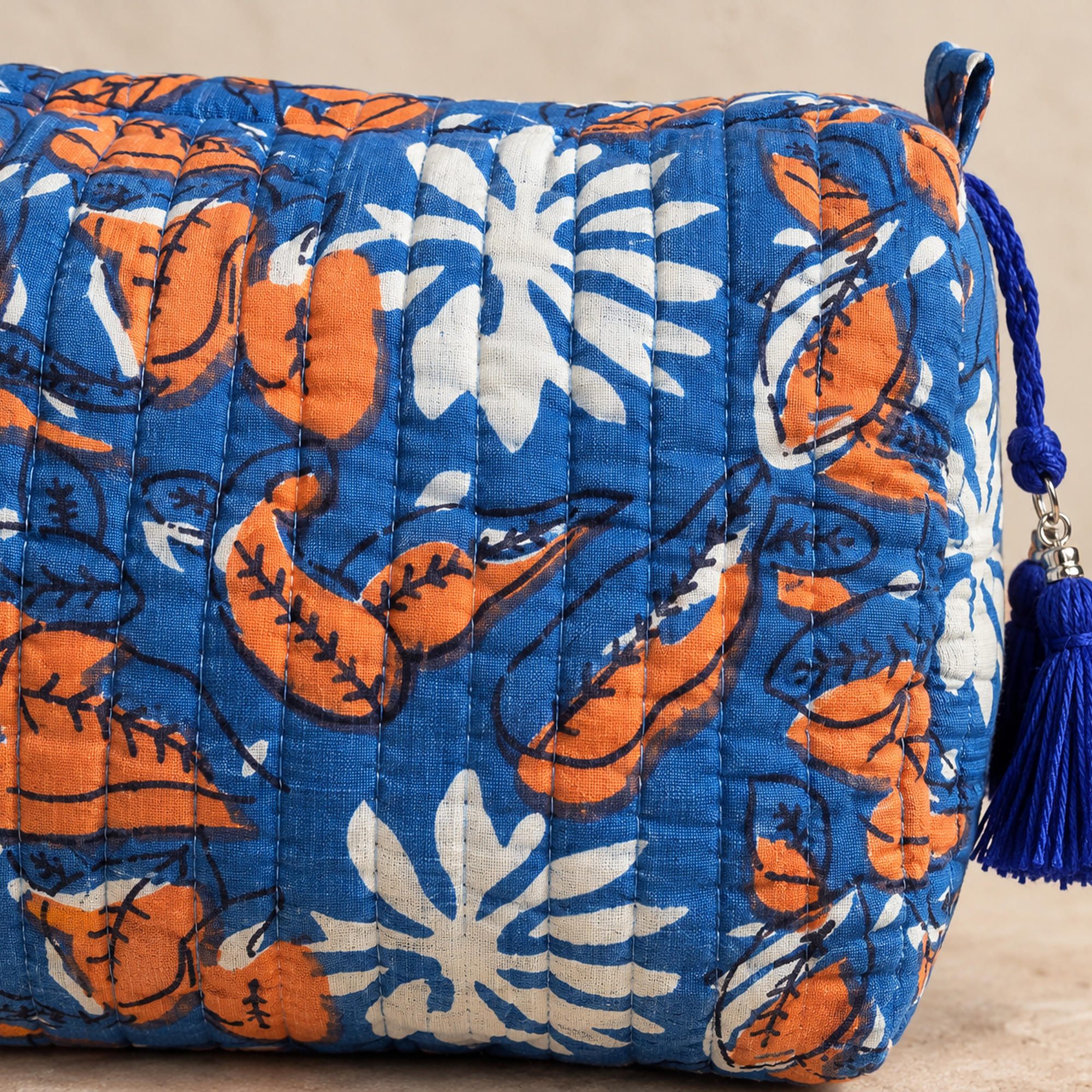 Hand Block Printed Cotton Quilted Pouches view 4