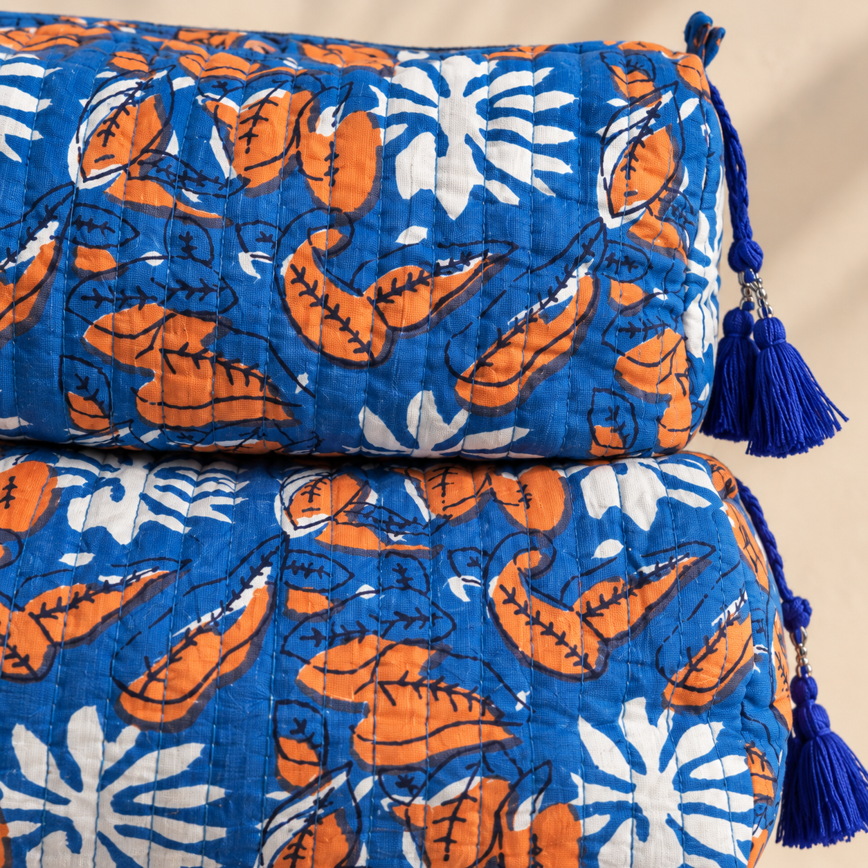Hand Block Printed Cotton Quilted Pouches view 2