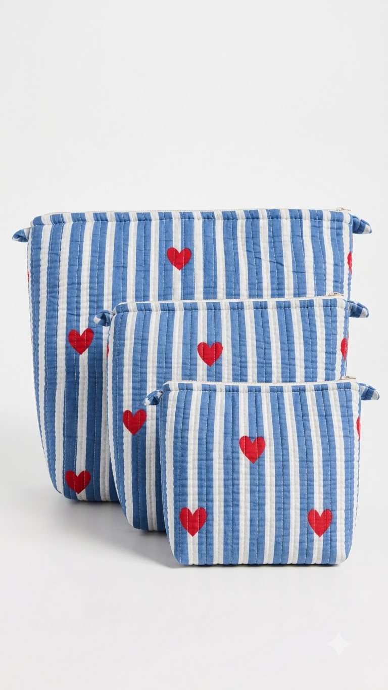 Hand Block Printed Cotton Quilted Pouches view 2