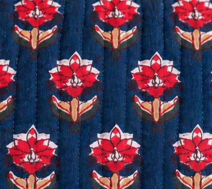 Hand Block Printed Cotton Quilted Pouches view 3