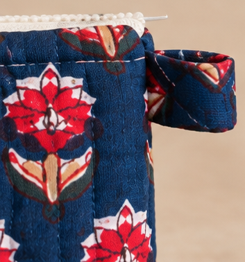 Hand Block Printed Cotton Quilted Pouches view 4
