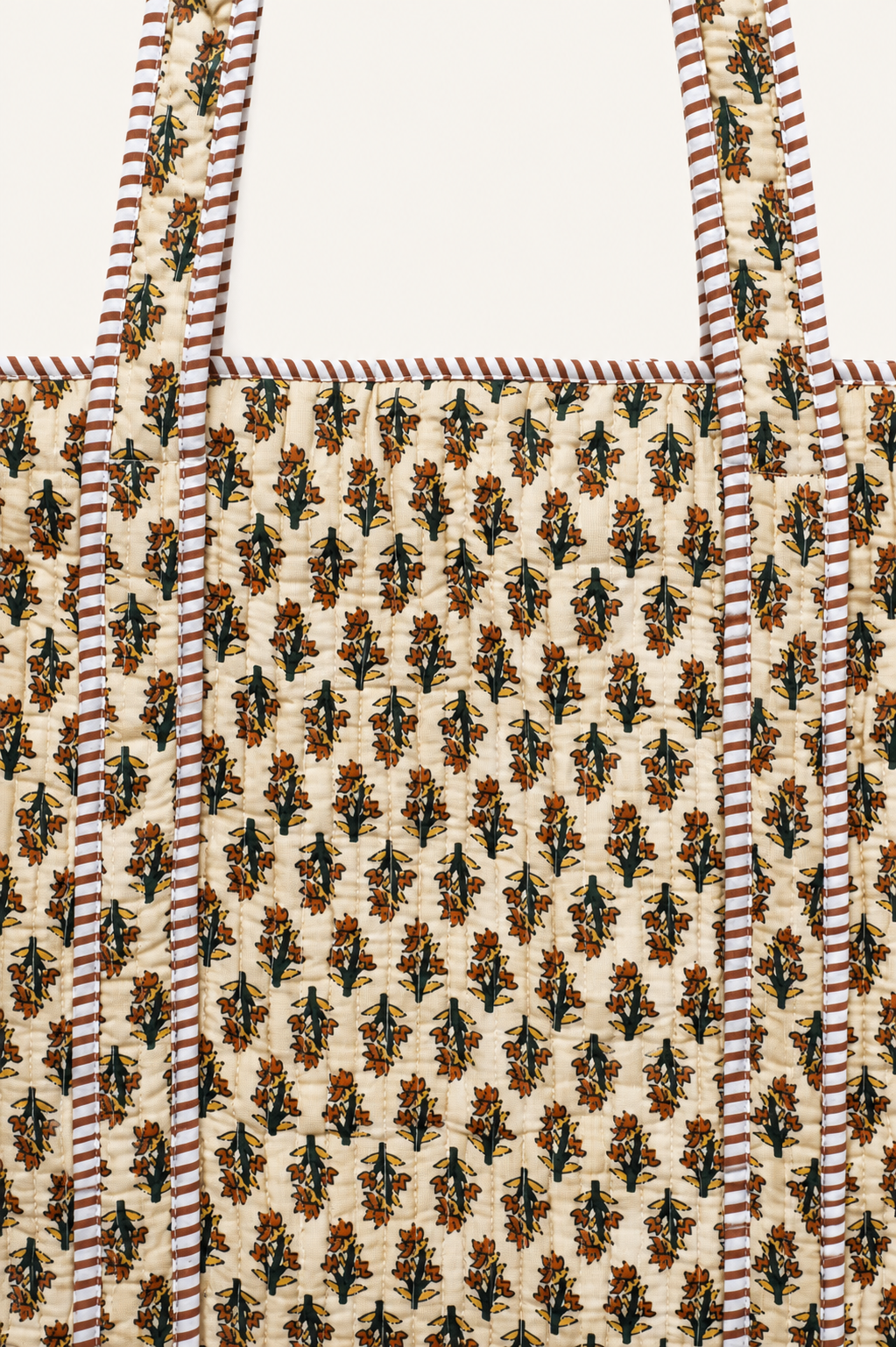 Hand Block Printed Cotton Quilted Tote Bag view 3